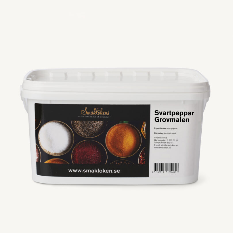 smaklökens-kryddor-svartpeppar-grovmalen-5liter-hink-storpack-företag