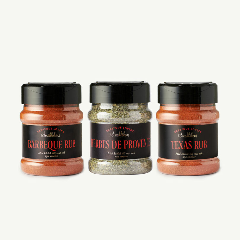 Smakloken Kryddor Bbq Rub 3pack Burkar Presentset